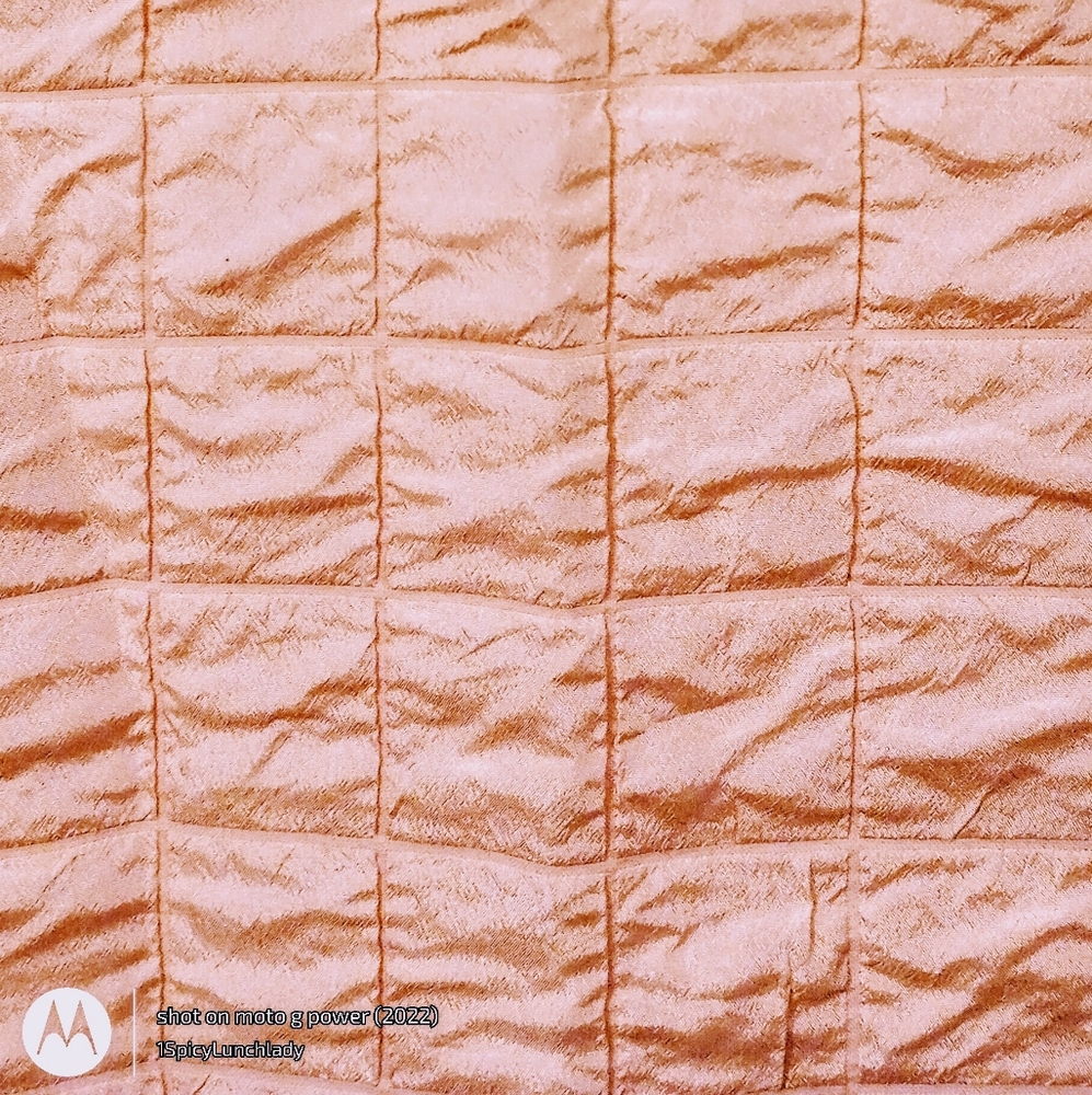 Pastel Pink Quilted Fabric Shower Curtain Full Size Large New